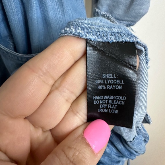 LULUS London Skies Women’s Shirt Dress Jacket Chambray Sz Small Comfy Casual - Picture 8 of 13